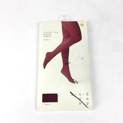 Control Top Opaque Tights Bing Cherry Red S/M Target a New Day NWT Hosiery